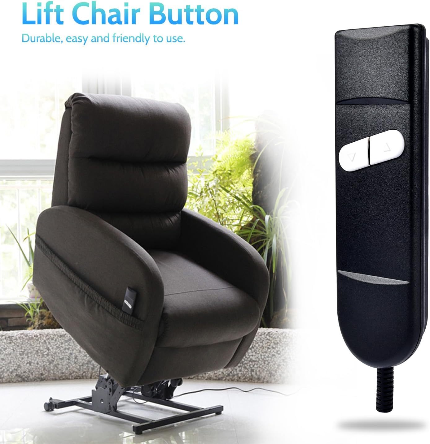 Recliner Remote Lift Chair Remote Replacement 2 Button Up/Down 5-Pin Hand Controller for Lazyboy, Golden Limoss OKIN