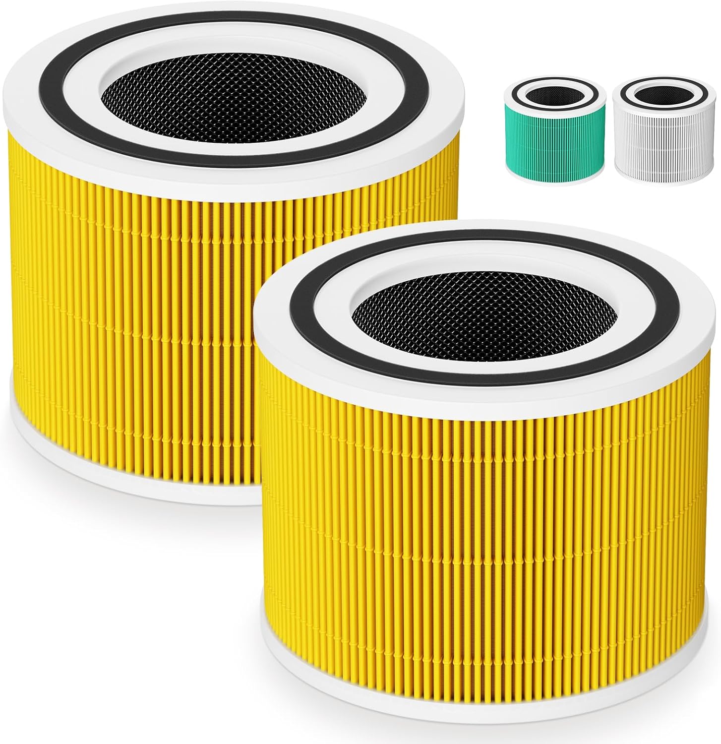Core 300 Pet Care Replacement Filter for LEVOIT Core 300/ Core 300S/ Core 300-P/Core 300S-P/Core P350 Air Purifi-ers, 3-IN-1 HEPA Filter, Compared to Part# Core 300-RF, Yellow 2 Pack