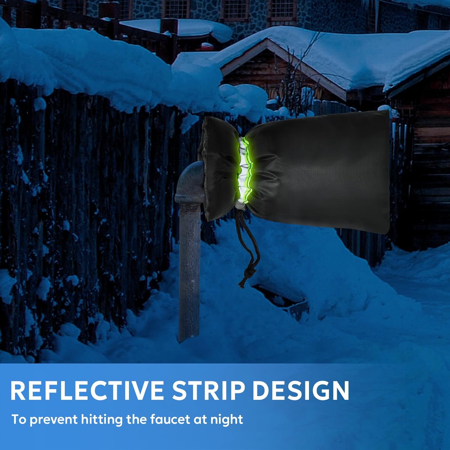 Outdoor Faucet Cover for Winter - 4 Packs 7.09''W x 10.24''H Water Socks Freeze Protection Pipe Insulation Reusable Waterproof Insulated Spigot Backflow Cover