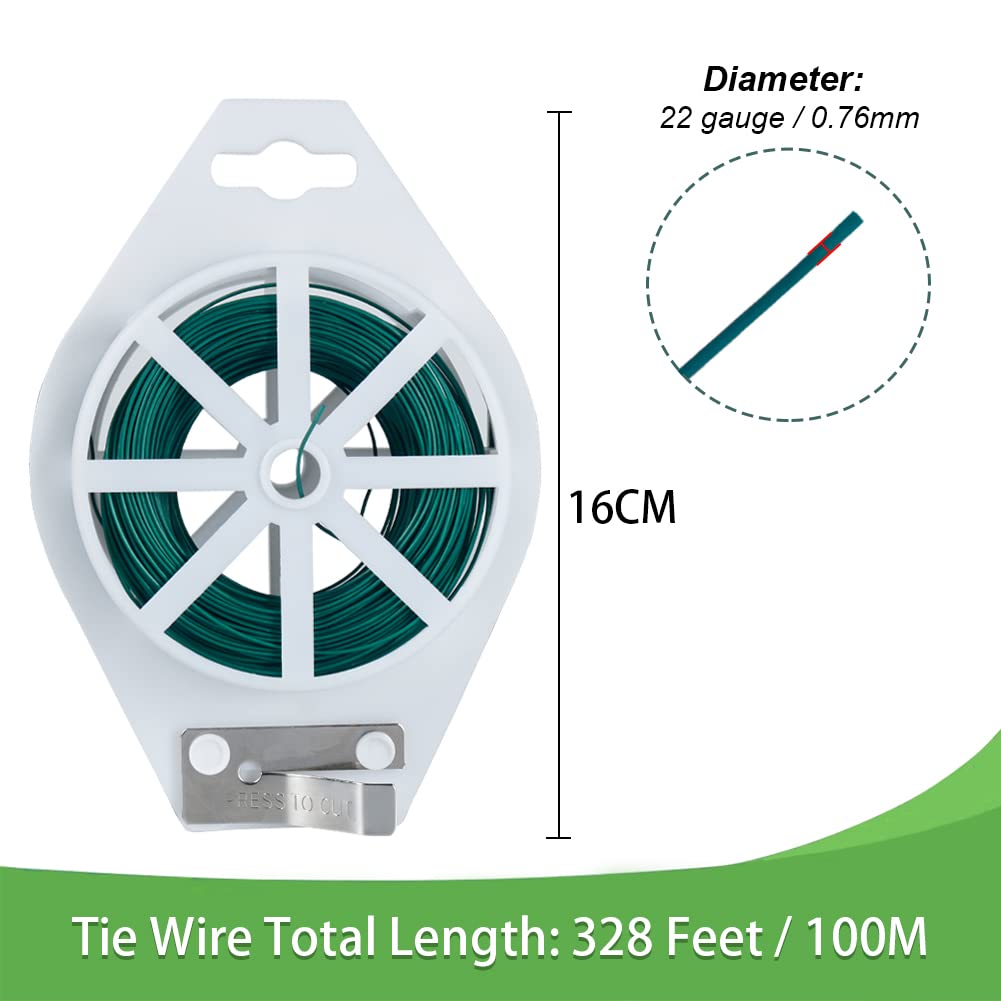 328 Feet 22 Gauge Floral Wire with Cutter and 3 Pack Green Floral Wire