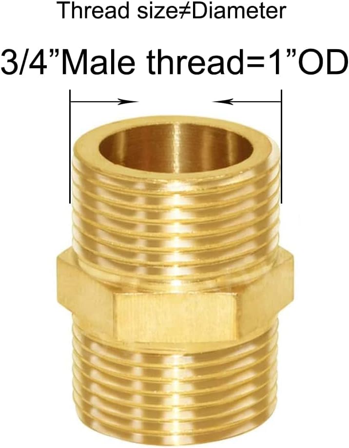Brass Tee Pipe Fitting Barstock 3 Way 3/4" NPT Female x 3/4" NPT Female x 3/4" NPT Male Hose Fitting