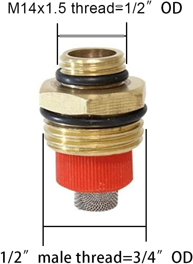 Brass Misting Spray Nozzle 1/2" NPT Male 4-Holes Garden Sprinklers Irrigation Connector Water Sprinklers Mister Heads Fitting with Filter Mesh Pack of 3