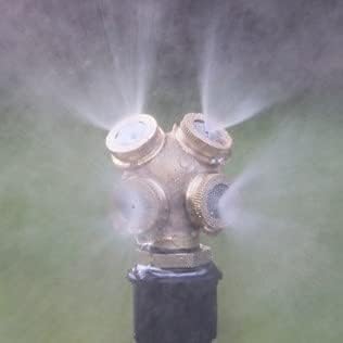 Brass Misting Spray Nozzle 1/2" NPT Male 4-Holes Garden Sprinklers Irrigation Connector Water Sprinklers Mister Heads Fitting with Filter Mesh Pack of 3