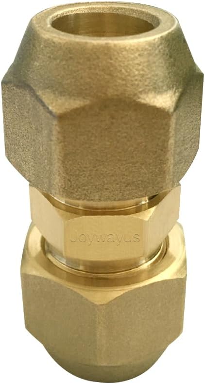 5/8" Air Conditioning Copper Pipe Extension Double Connector with Flare Nuts and Connectors Free Welding for Butt Copper Tube Diameter 5/8" 15.58mm