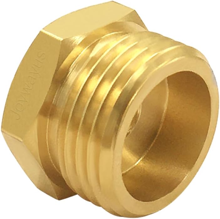 4PCS 3/4 GHT Male to 3/8 Compression Female Bushing Pipe Fitting, Brass Reducer Faucet Connector Water Hose Adapter, Garden Hose to Supply Line Adapter for RV Kitchen Bathroom Plumbing