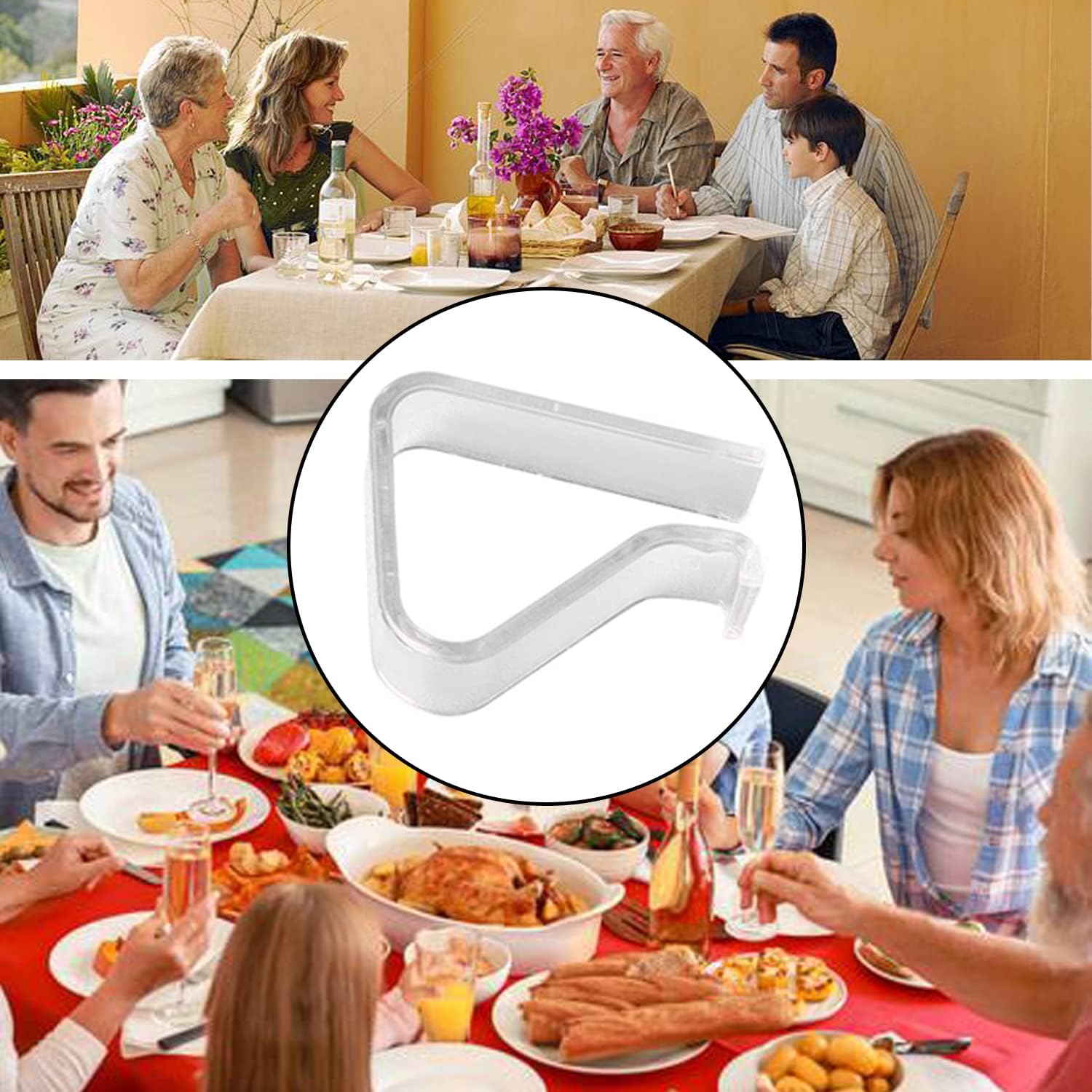 48 Pieces Transparent Clear Tablecloth Clips, Plastic Table Cloth Clips，Windproof Table Cover Holder Clamps，Table Cloth Holder for Christmas Home Wedding Party Indoor Outdoor Camping Picnic Large