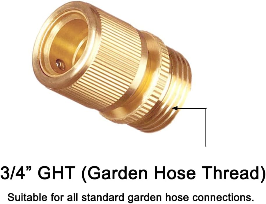2Set Faucet Quick Connect to Garden Hose 22mm Female x 24mm Male Thread to 3/4" GHT Male Thread Snap Adapter for Bathroom Kitchen Indoor Sink Faucet