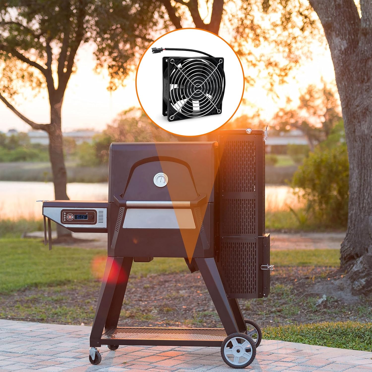 Fan Kit Compatible with Masterbuilt Gravity Series 560/800/1050 Digital Charcoal Grill & Smoker, Replacement Part for 9904190040