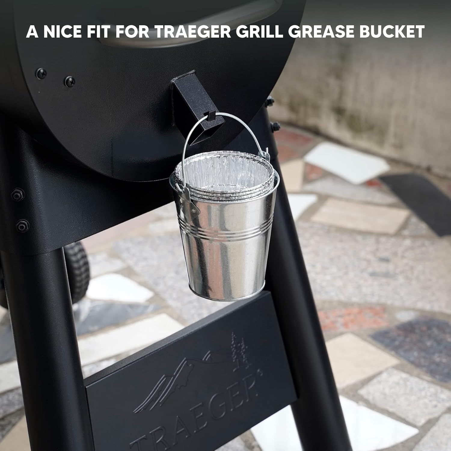 15 Pack Grease Bucket Liners for Traeger Grills, Disposable Aluminum Drip Tray Liner for Traeger Pro 575/780, 20/22/34/ Series, Ironwood 650/885, 4.9" x 4.5"