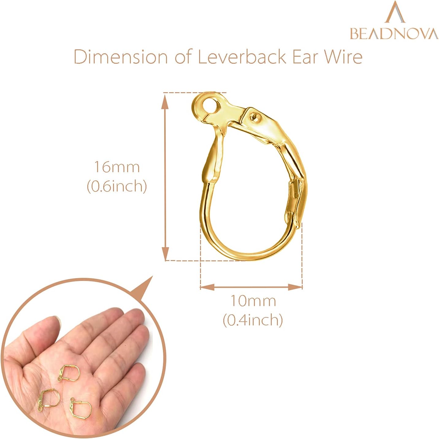 14k Gold Filled Leverback Earring Hooks 4pcs French Ear Wire Lever Back Earwire for Jewelry Making Crafting