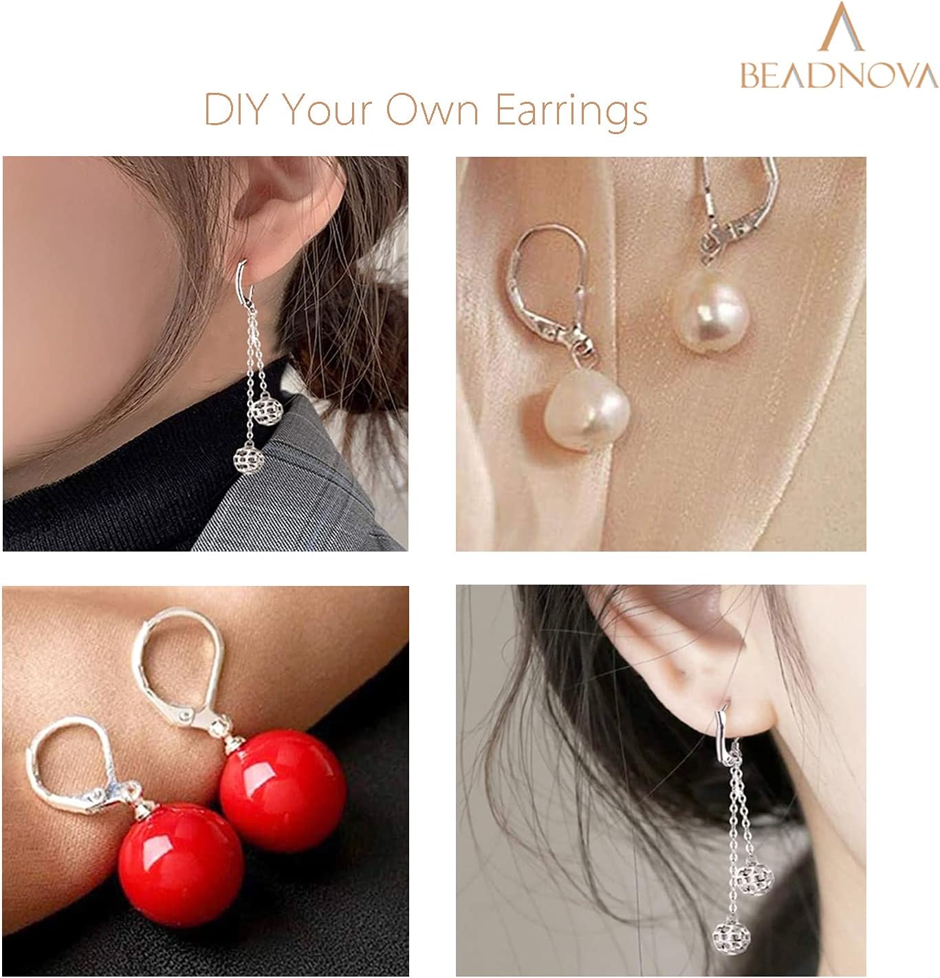 925 Sterling Silver Leverback Earring Hooks 8pcs French Ear Wire Lever Back Earwire for Jewelry Making Crafting