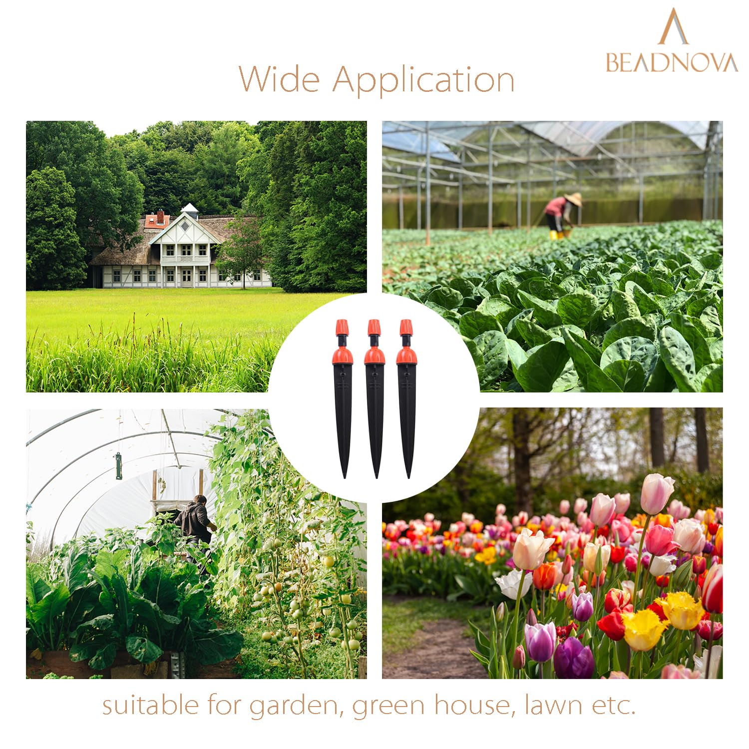 Irrigation Drippers 30pcs Drip Emitters for 1/4 Inch with Straight Coupling 360 Degree Micro Sprinkler Adjustable Drip Irrigation Heads Drippers for Garden Patio Lawn