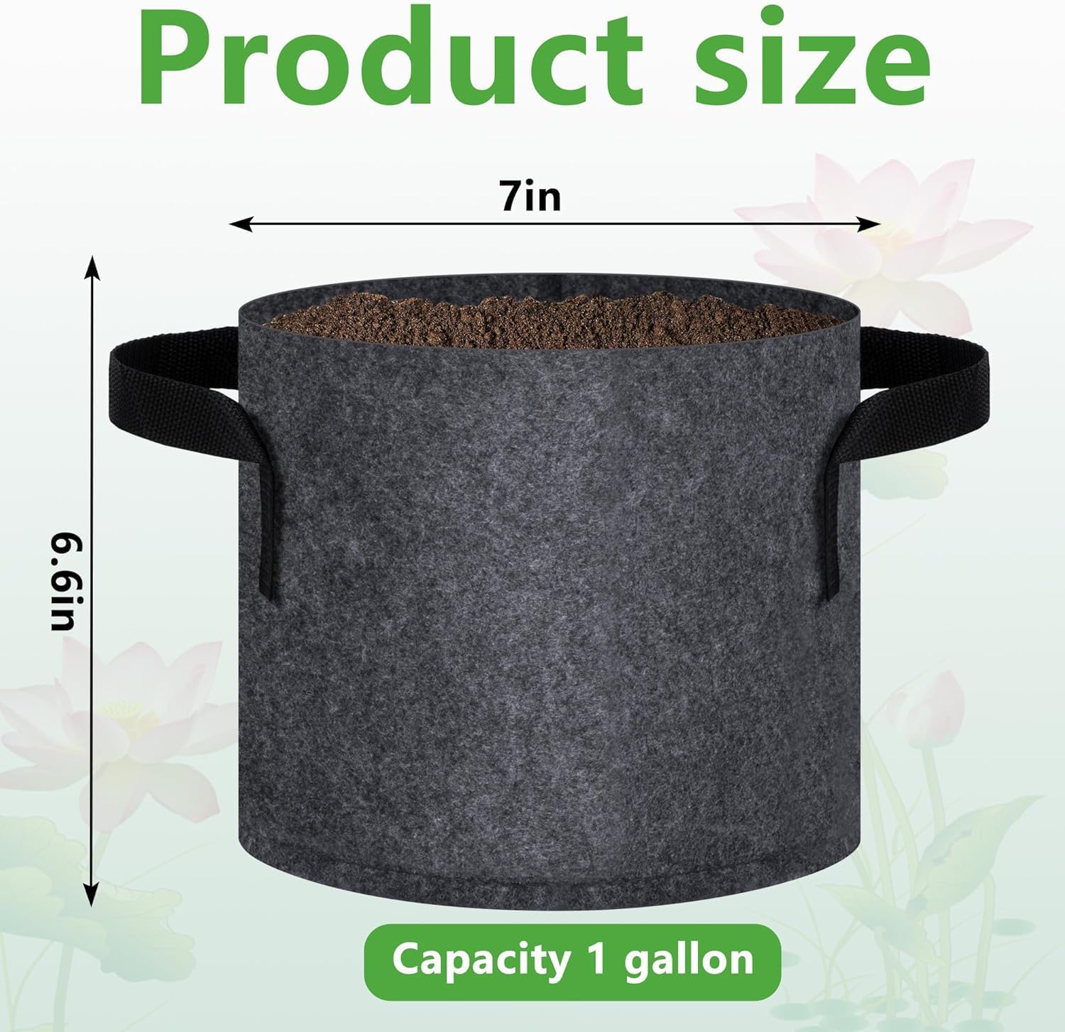 12 Pack Aquatic Plant Pots for Pond, Reusable Fabric Aquatic Plant Pots, Breathable Pond Plant Basket Grow Bags with Handles for Aquatic Plants, Bog Plant, Water Lily, Lotus, Flower 1 Gallon