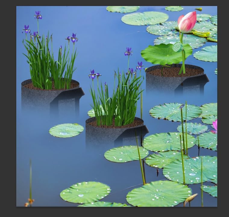 12 Pack Aquatic Plant Pots for Pond, Reusable Fabric Aquatic Plant Pots, Breathable Pond Plant Basket Grow Bags with Handles for Aquatic Plants, Bog Plant, Water Lily, Lotus, Flower 1 Gallon