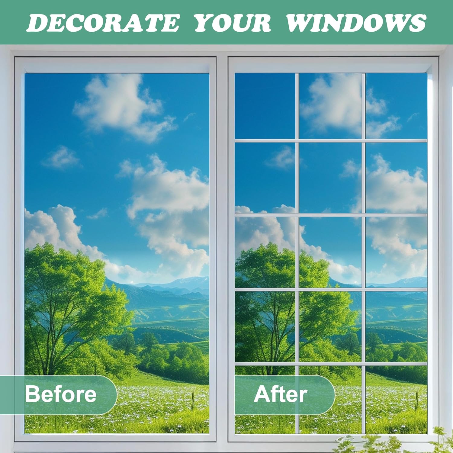 33 Ft Window Grille Inserts Grid Kit- TPE Self-Adhesive Peel and Stick Trim Molding- Flexible Moulding Trim Grid Inserts for Windows Door Frames Home Decoration