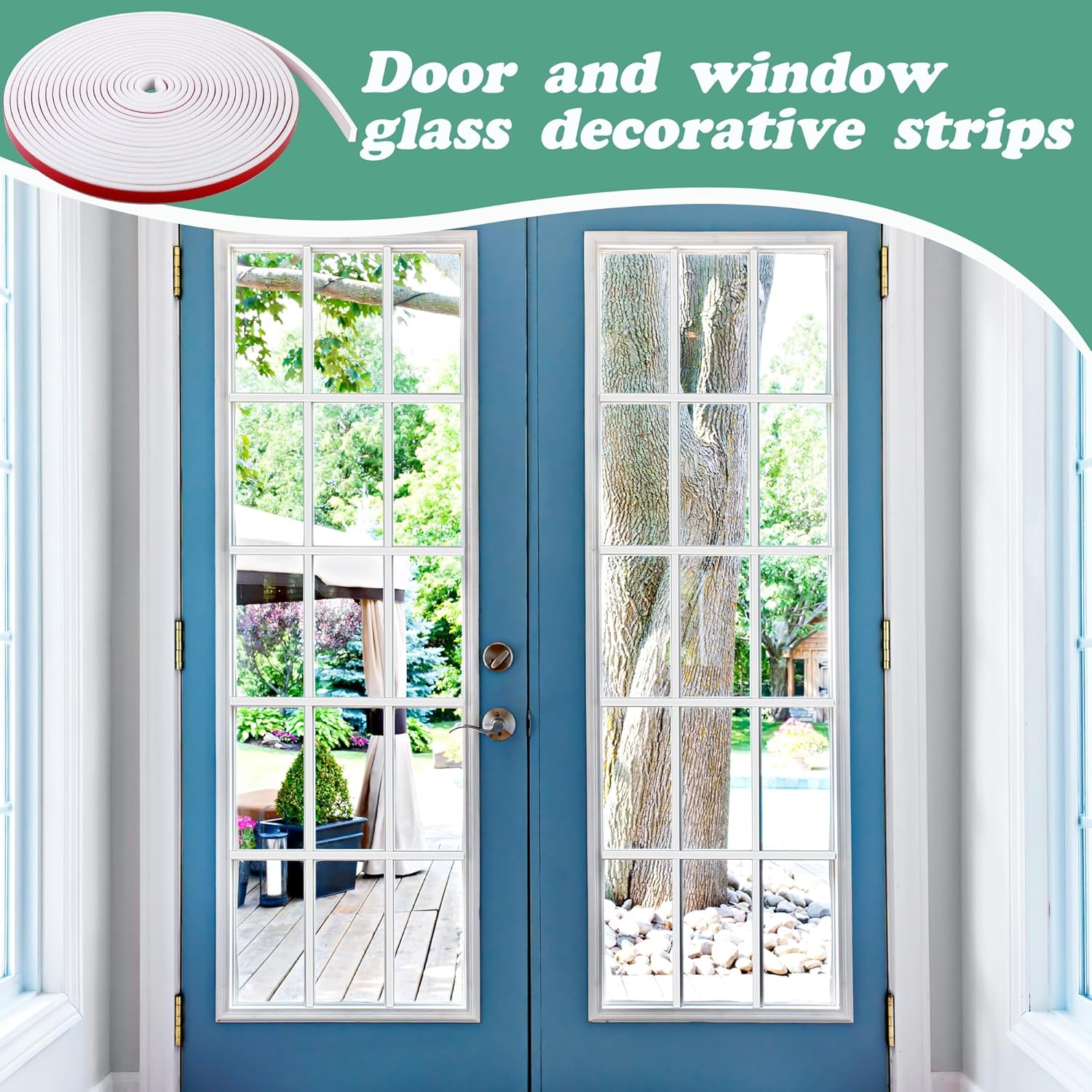 33 Ft Window Grille Inserts Grid Kit- TPE Self-Adhesive Peel and Stick Trim Molding- Flexible Moulding Trim Grid Inserts for Windows Door Frames Home Decoration