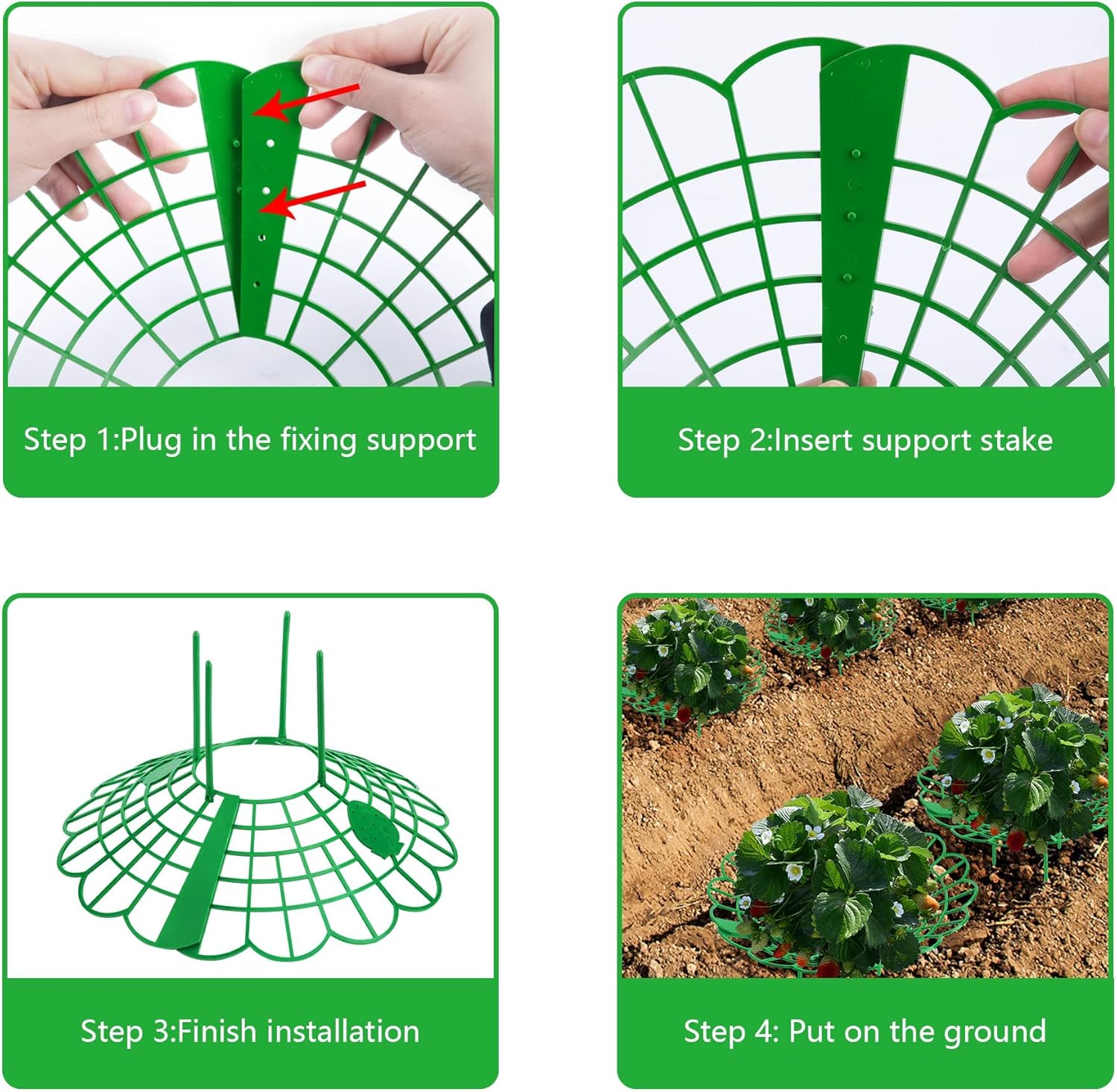 15Pack Strawberry Supports - Strawberry Plant Support Stand Strawberry Growing Racks Protector Strawberry Growing Frame Holder Cage 15, B