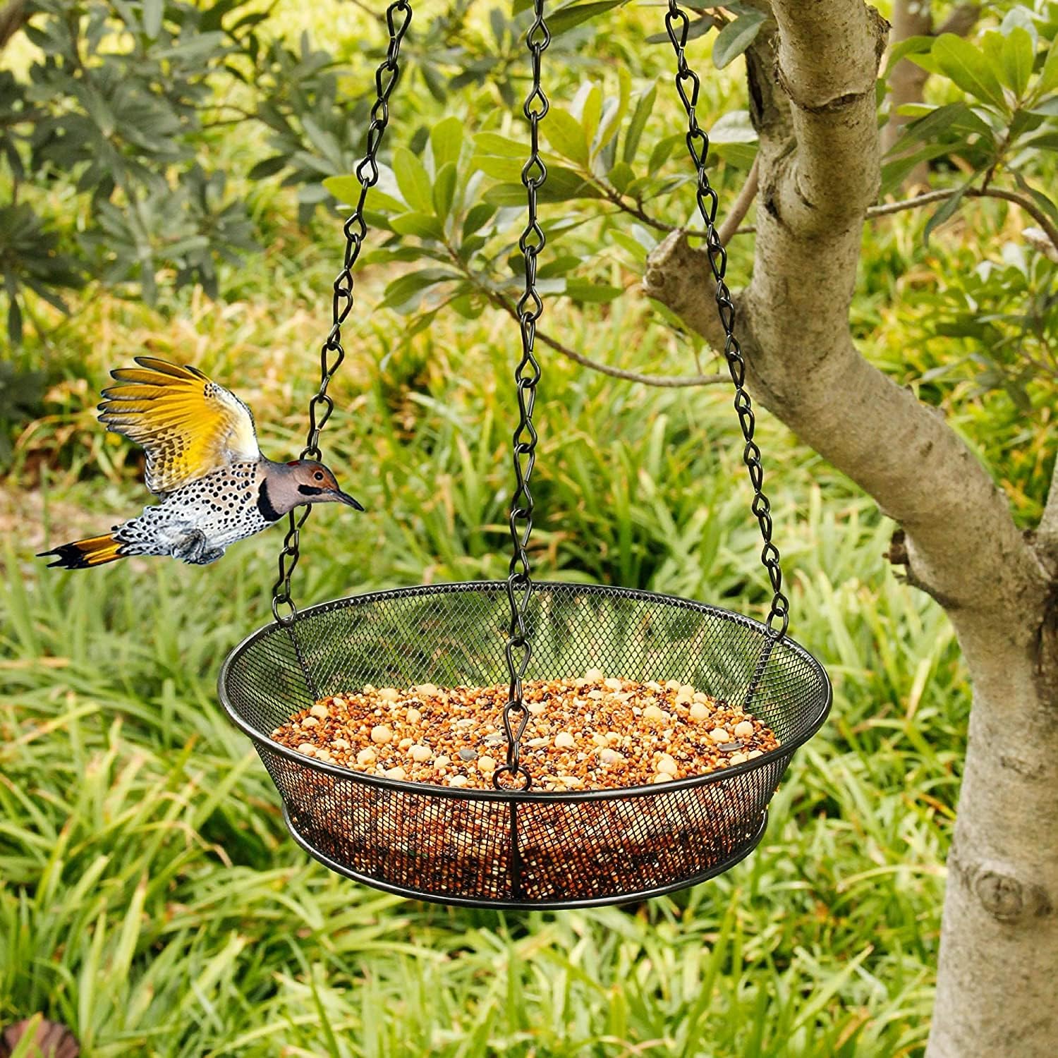Hanging Bird Feeder, Suet Feeder Hanging Bird Feeder Hanging for Garden Yard Outside Hanging Bird Feeder Tray