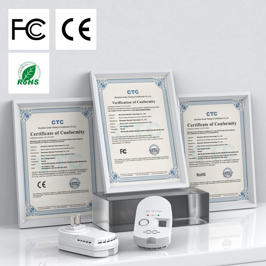 Natural Gas Leak Detector, Plug-in Propane Natural Gas Detector for Home Kitchen RV, Combustible & Explosive Gas Alarm for LPG, LNG, Methane AC Power