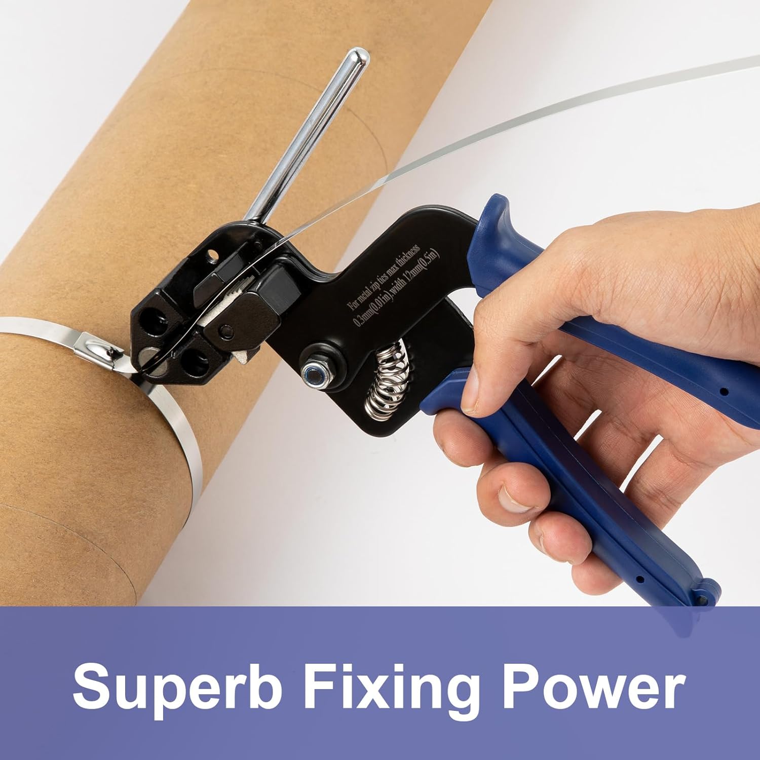 Metal Zip Ties Cutter for Stainless Steel Tie Wrap,Tensioning Installation Cutting Tool for Self-Locking Stainless Zip Ties with Free Zip Tie Release Tool, Two-handed Mode