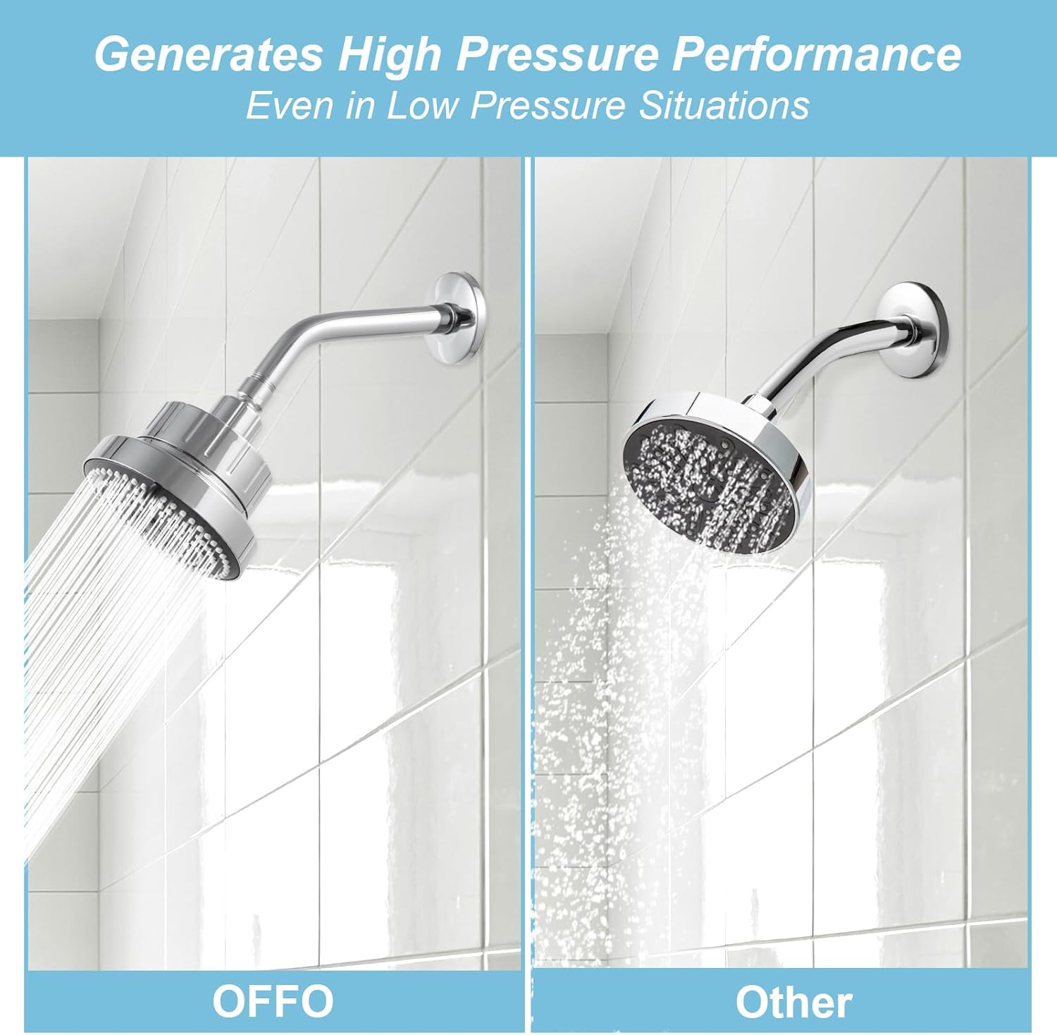 Shower Arm 10 in Bundle with 6 Mode Filtered Shower Head, Chrome