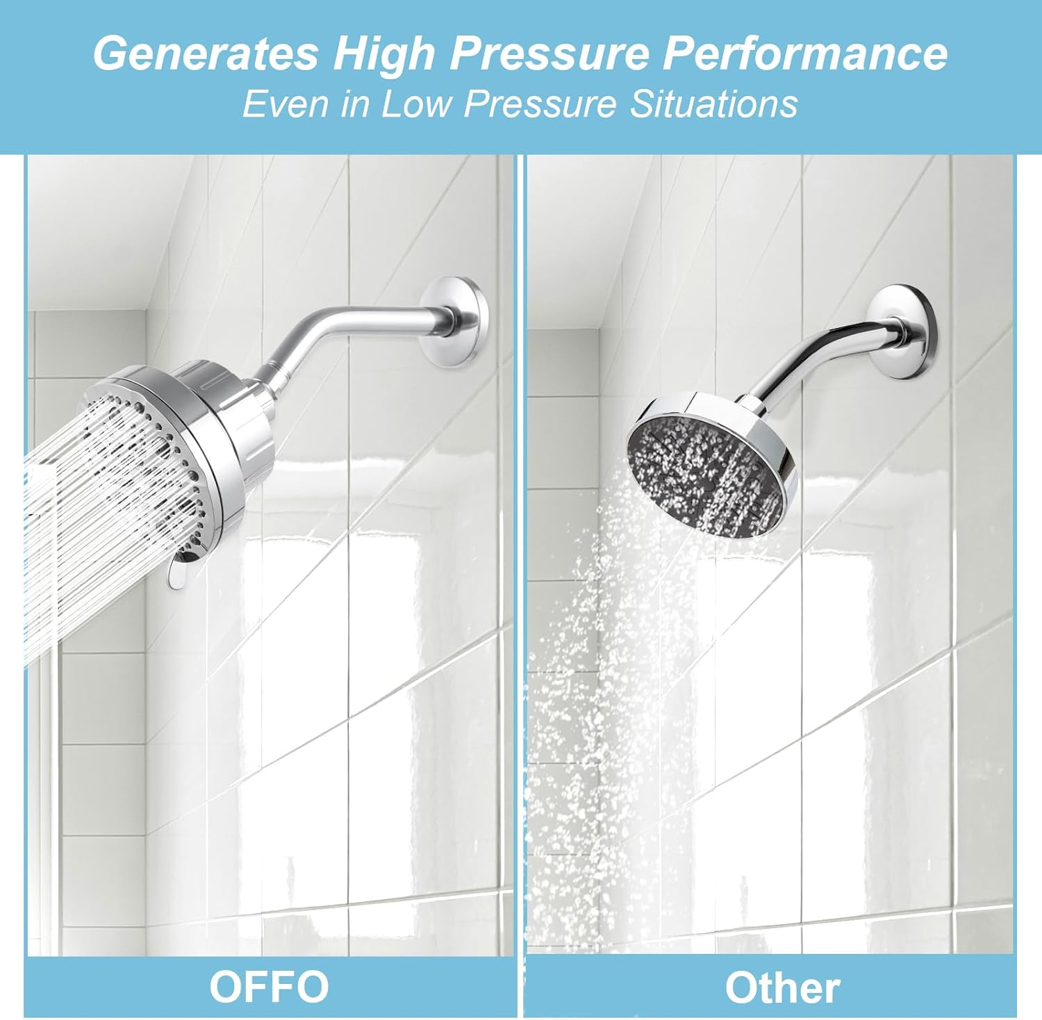 Shower Arm 10 in Bundle with 9 Mode Filtered Shower Head, Chrome
