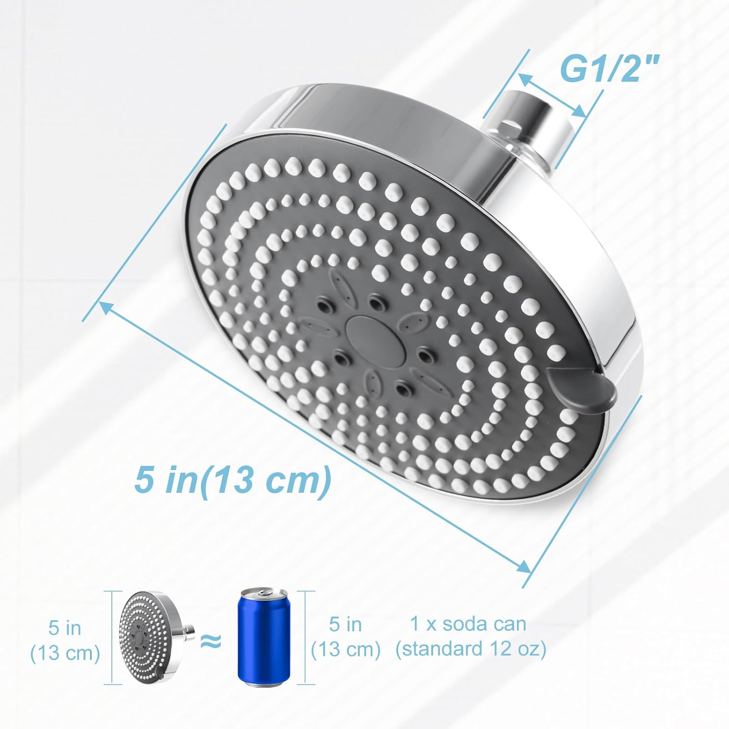 Shower Arm 10 in Bundle with 6 Mode Shower Head, Chrome