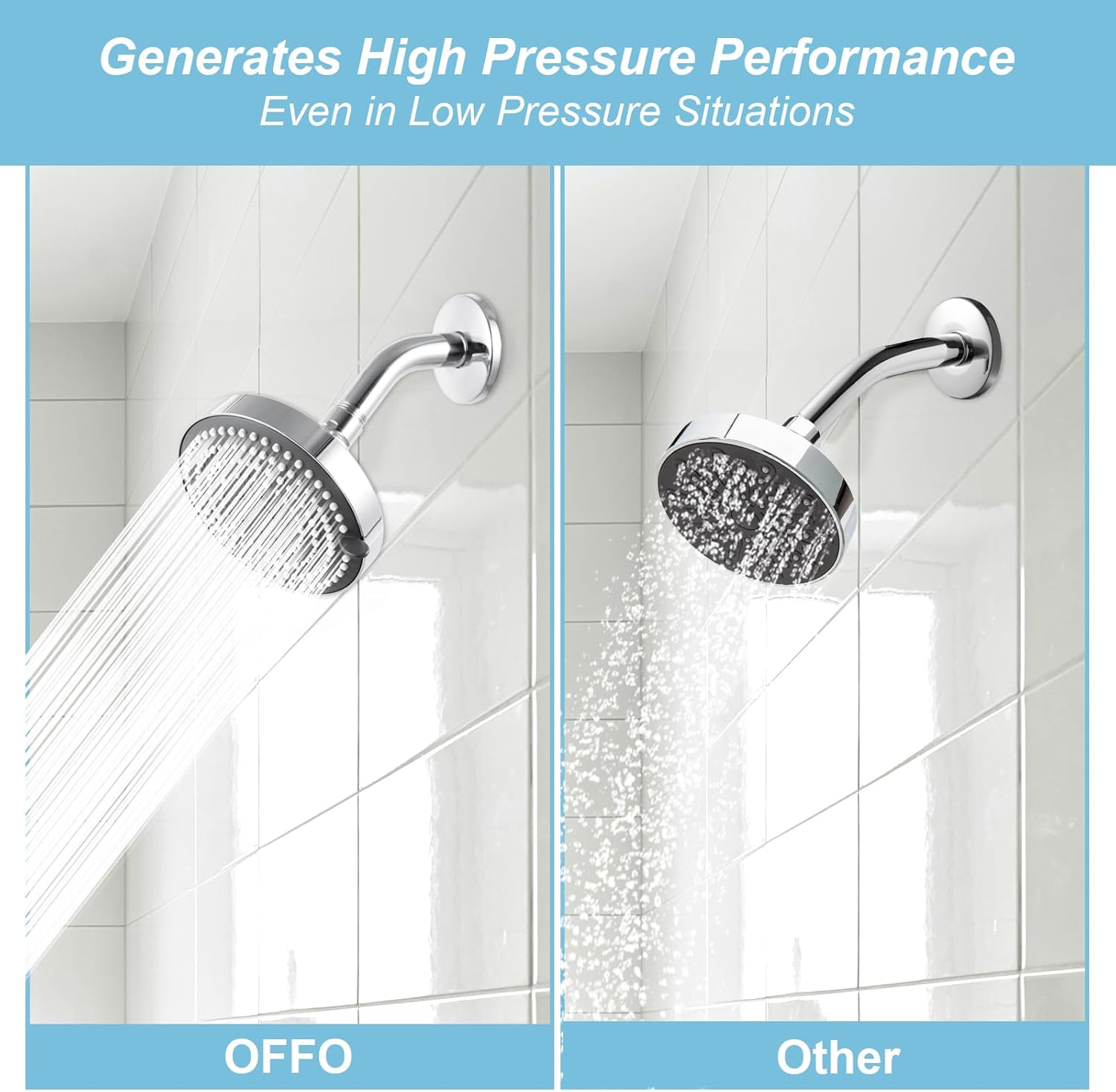 Shower Arm 10 in Bundle with 6 Mode Shower Head, Chrome