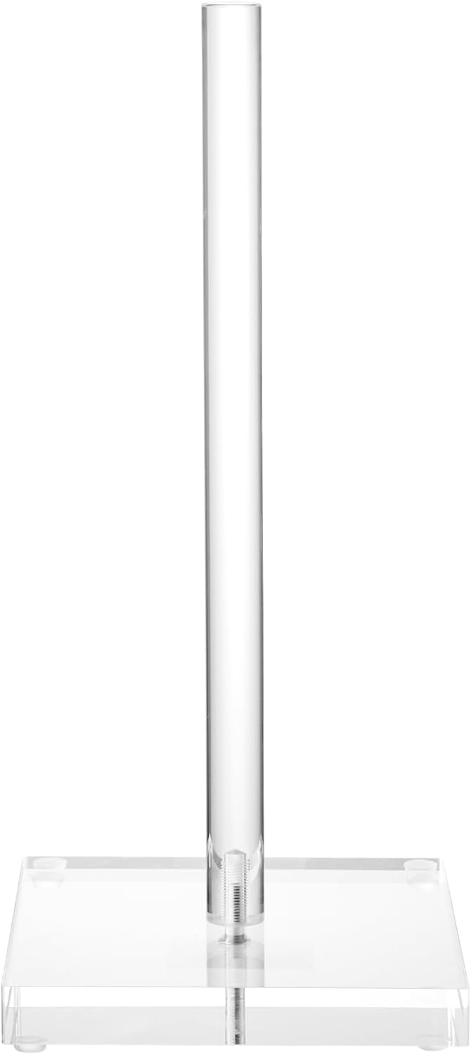 Transparent Acrylic Paper Towel Stand Holder, Freestanding Tabletop Roll Paper Tower Holder, Countertop Paper Towel Dispenser for Kitchen, Bathroom, Coffee Table