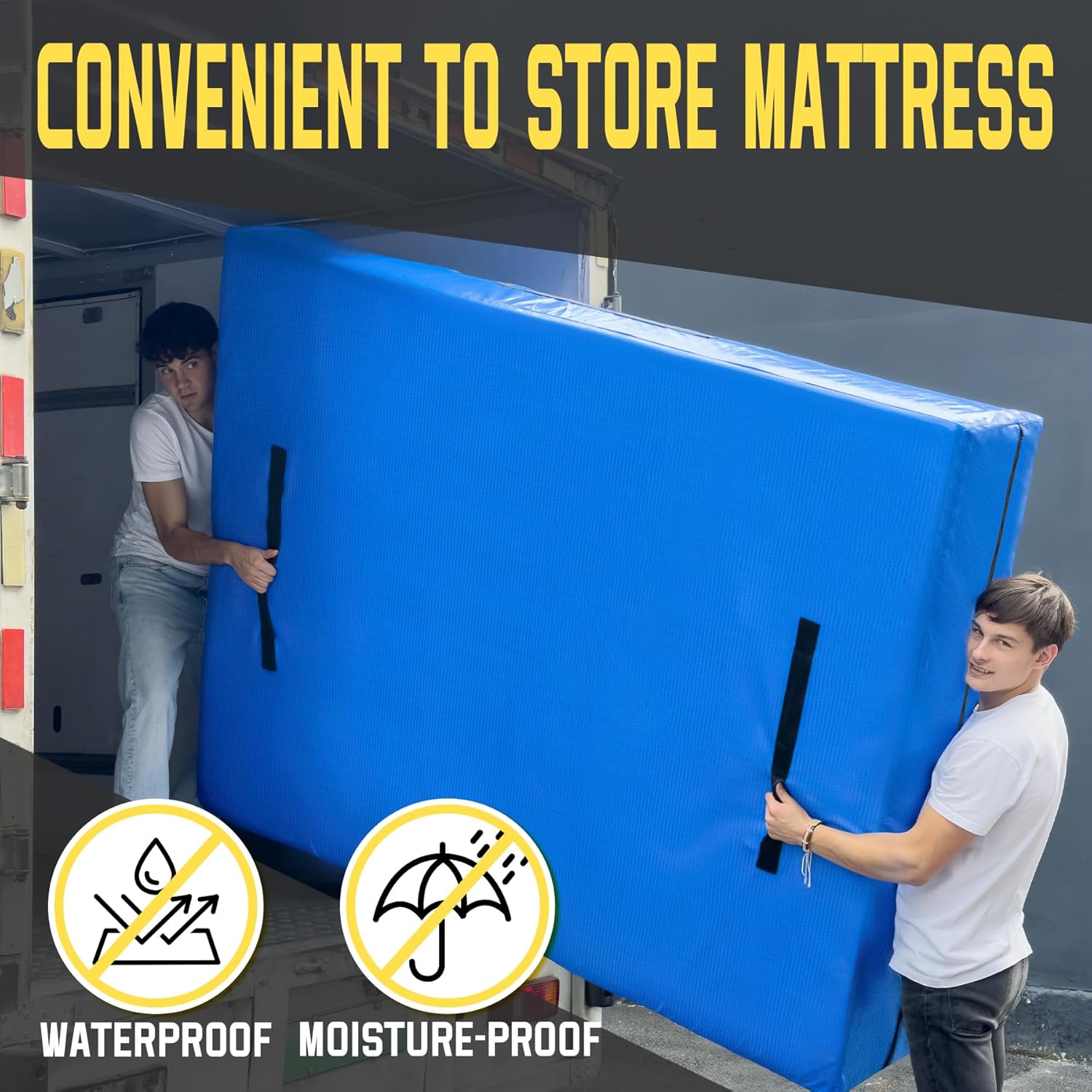 Mattress Bag for Moving & Storage of Full Size, Heavy Duty Mattress Cover for Moving with 12 Handles and Dual Zippers Closure, Thick Reusable Mattress Protector for Moving Supplies & Moving Bags