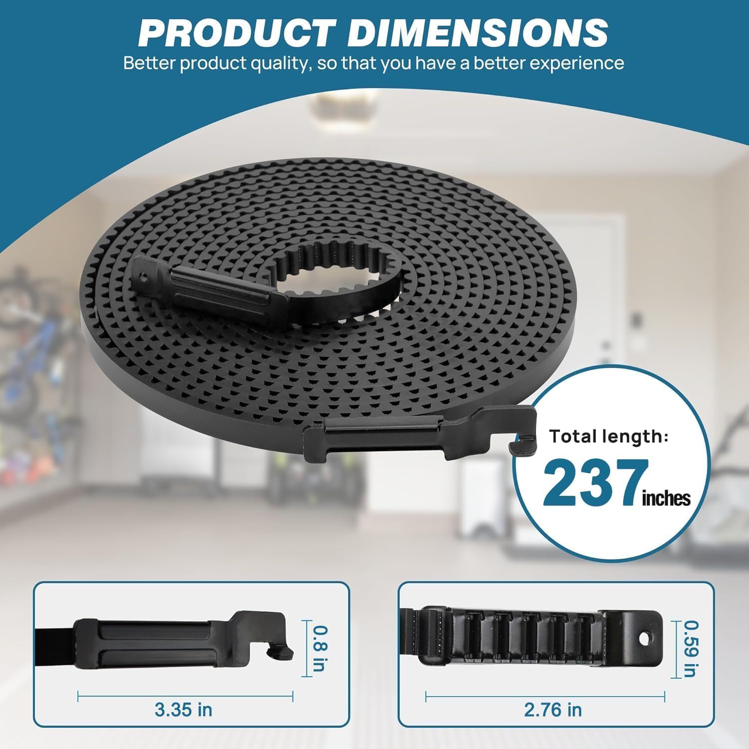 Upgrade 41A5250 41AB050-2 Belt for 7ft High Garage Door, 237" Garage Door Opener Belt Compatible with Chamberlain Craftsman LiftMaster Sentex Whisper Garage Door Opener Models WD822KD 248739 248754