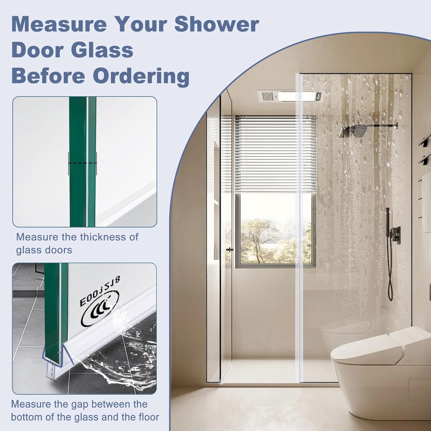 4-Pack Frameless Shower Door Bottom Seal for 3/8 Inch Thick Glass Doors – Stop Shower Leaks and Create a Water Barrier 3/8” x 39”