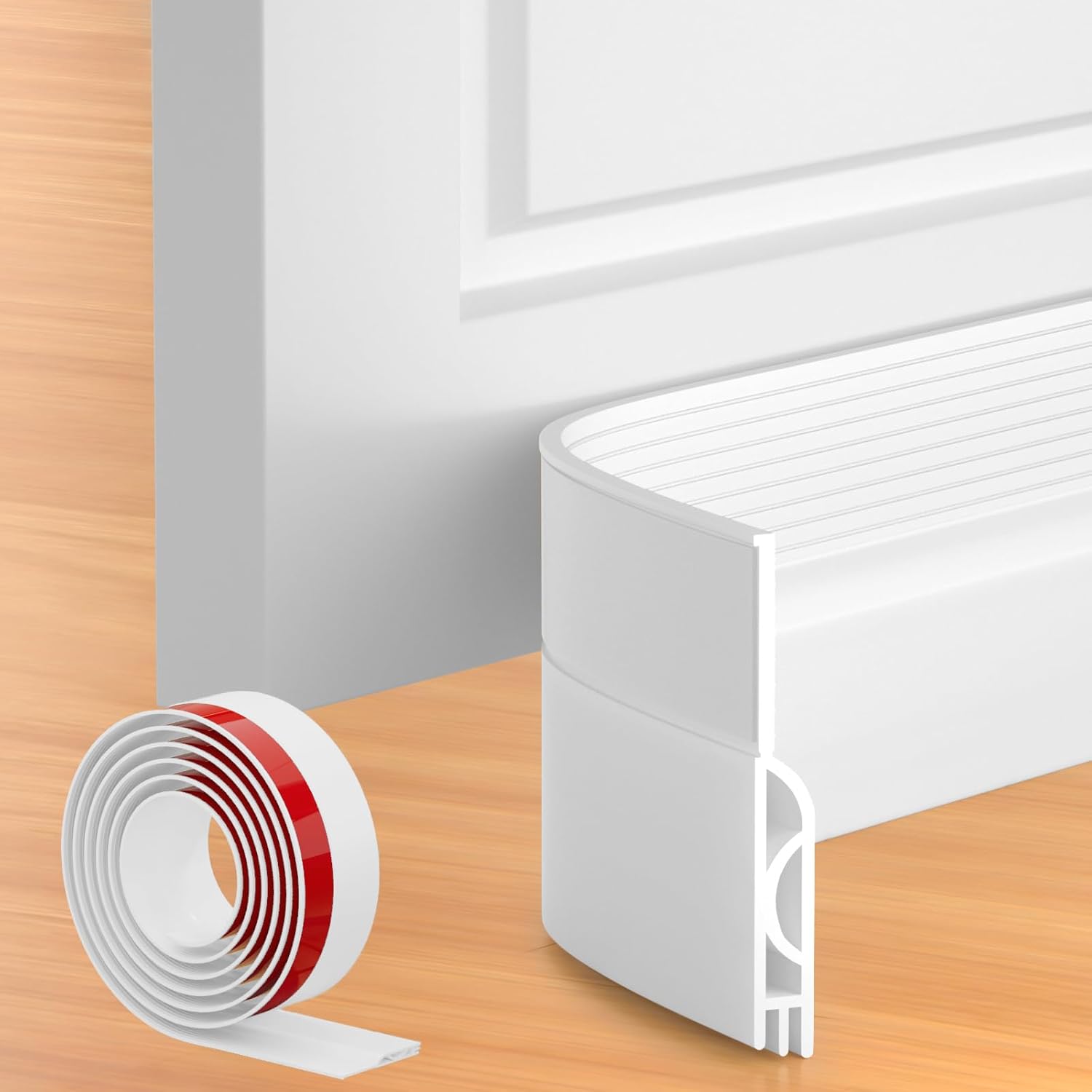 39 Inch Door Draft Stopper 2 Pack White & Gray