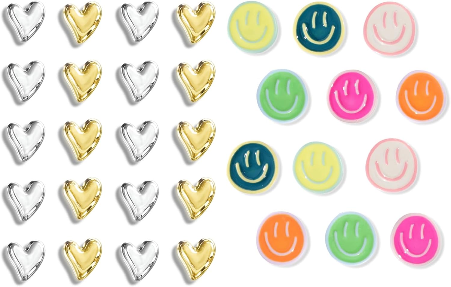 Cute Refrigerator Magnets, Colorful Smile Face Fridge Magnets for Whiteboard Cabinet Locker, Resin Love Decorative Magnets for Classroom Kitchen Office