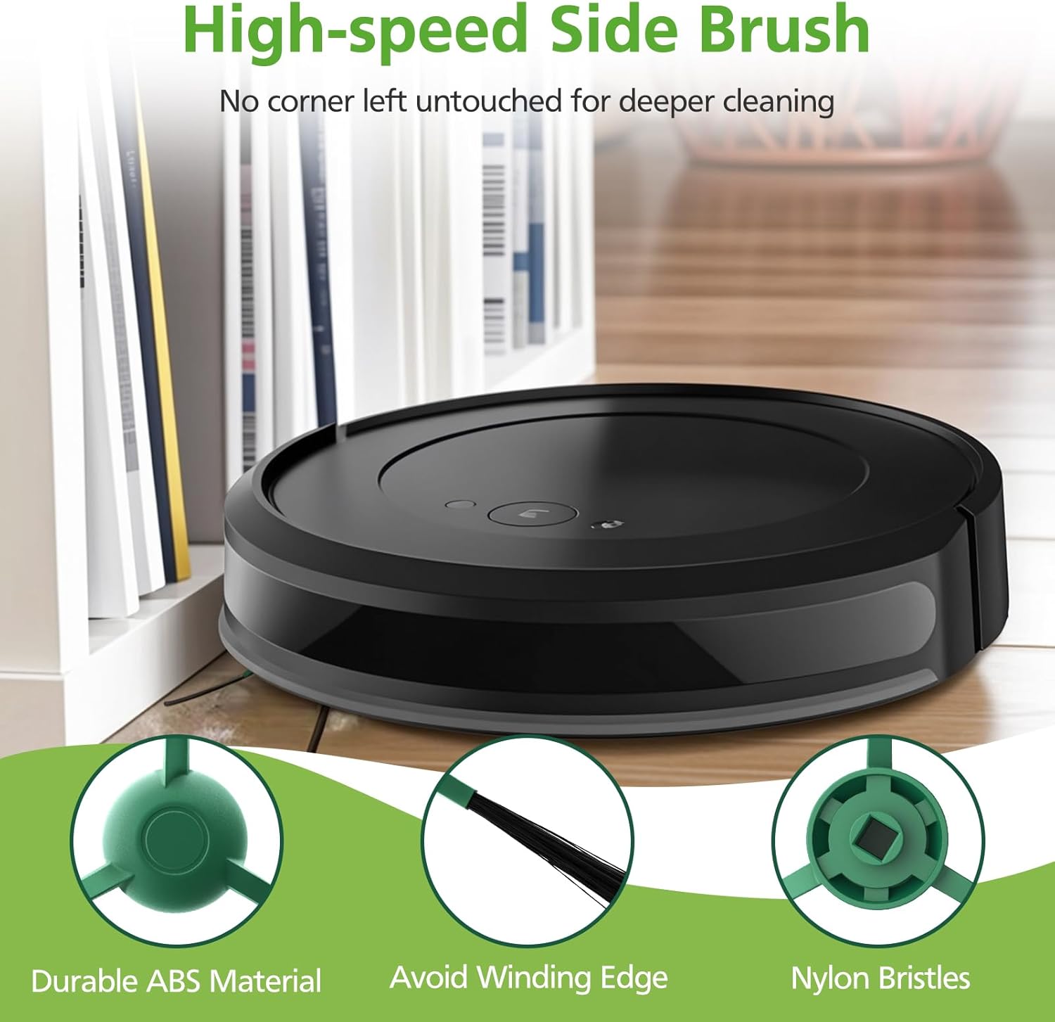 25 Pcs Replacement Parts for iRobot Roomba 104/105 Vac/ 105 Combo/ Q052 Robot Vacuum, Q0520 105 Accessories Include 2 Main Brushes, 6 Filters, 6 Dust Bags, 6 Side Brushes, 4 Mop Pads, 1 Clean Brush