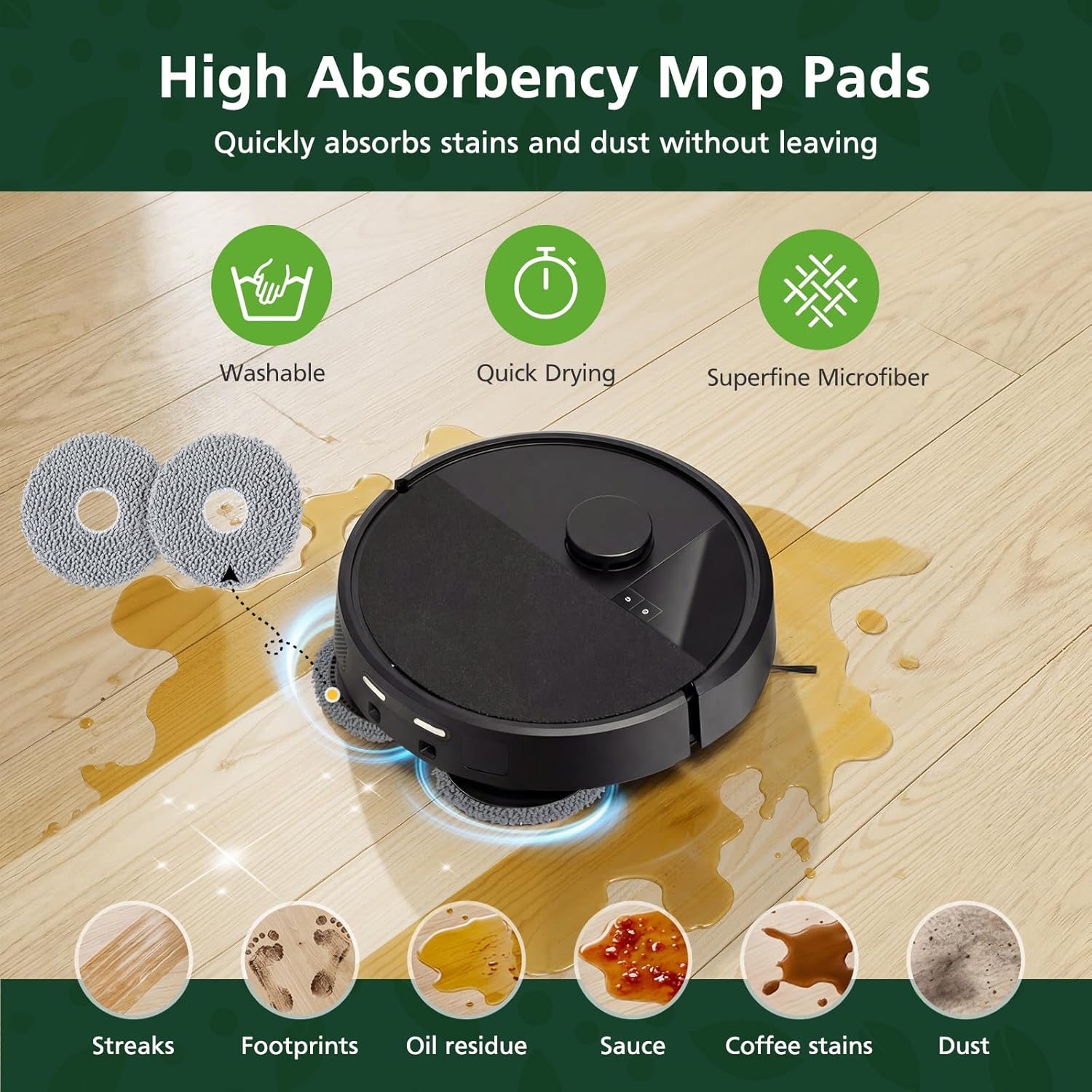 25 Pcs Replacement Parts Kit for iRobot Roomba Plus 405/505 / 507 Combo Robot Vacuum, Accessories Include 2 Main Brush, 6 Vacuum Bags, 4 Hepa Filters, 6 Mop Pads, 6 Side Brushes, 1 Cleaning Brush