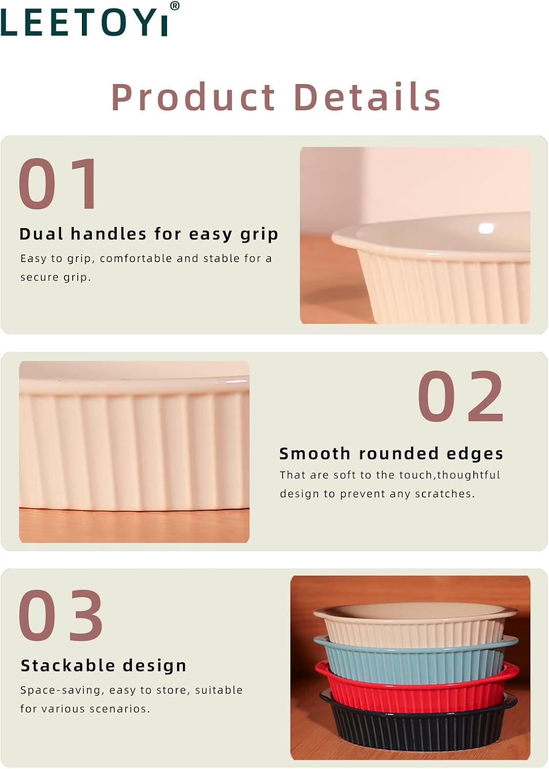 Porcelain Small Oval Au Gratin Pans, Baking Dish Set for 1 or 2 person servings, Bakeware with Double Handle for Kitchen and Home, Set of 2 White