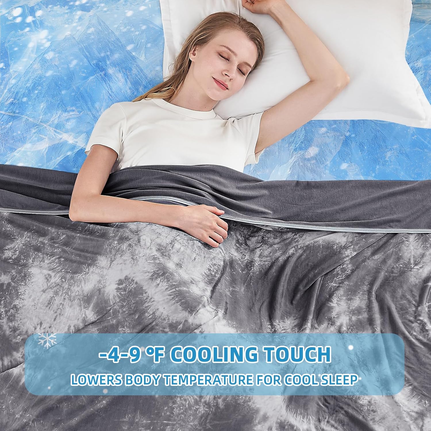 Cooling Blanket Queen Size 90"x90" , Cooling Blankets for Hot Sleepers, Absorbs Heat to Keep Adults Cool For Summer Nights Sweats, Thin Cold Lightweight Blanket for Couch Bed, All Season Use