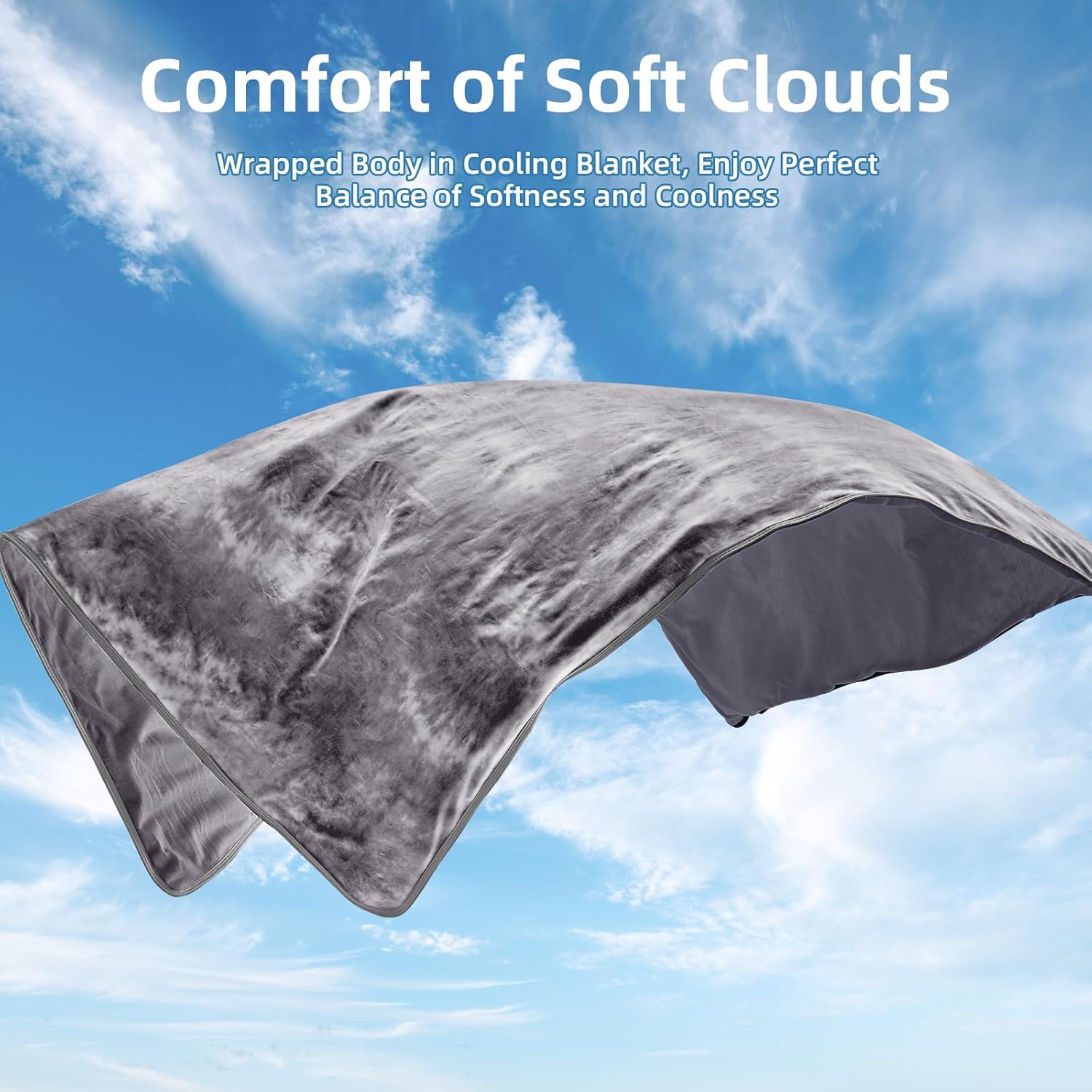 Cooling Blanket Queen Size 90"x90" , Cooling Blankets for Hot Sleepers, Absorbs Heat to Keep Adults Cool For Summer Nights Sweats, Thin Cold Lightweight Blanket for Couch Bed, All Season Use