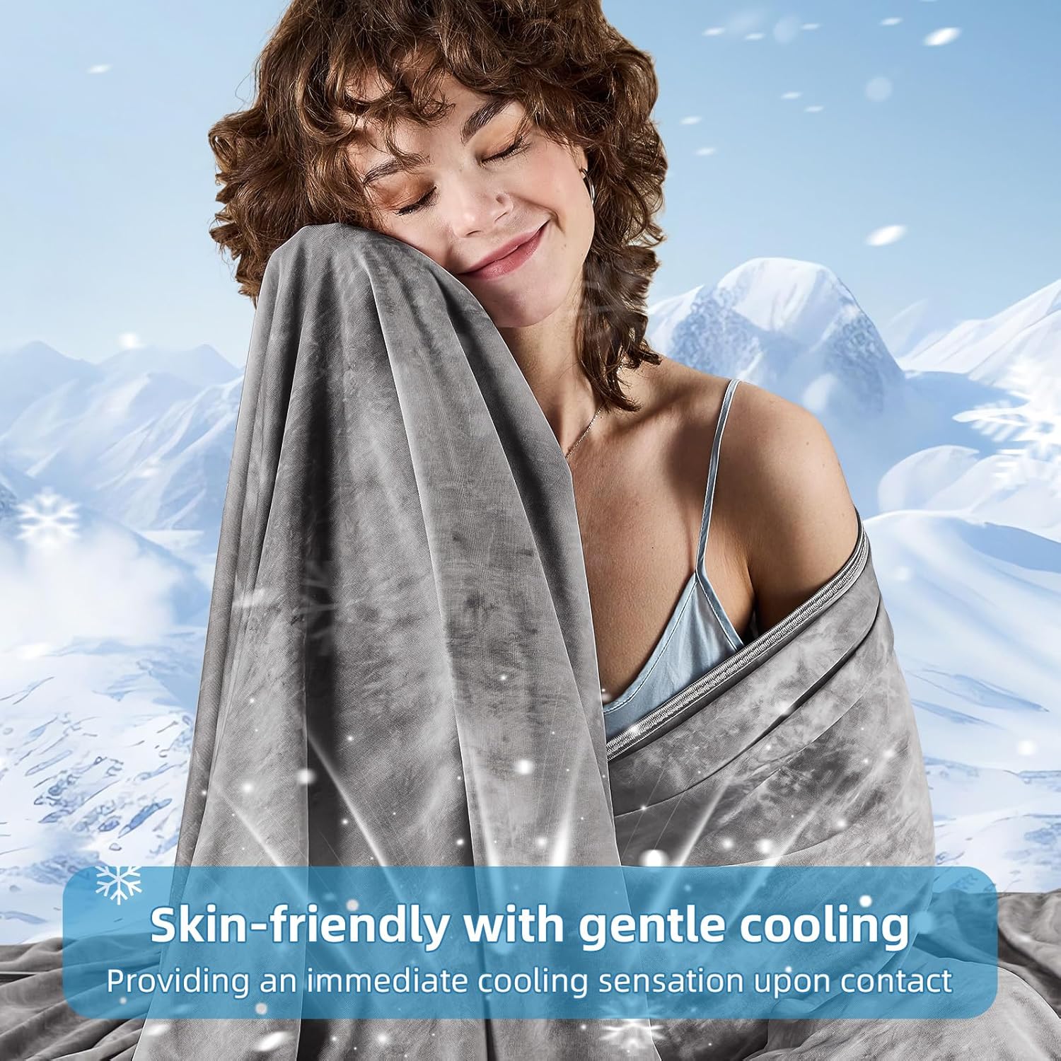 Cooling Blanket Queen Size 90"x90" , Cooling Blankets for Hot Sleepers, Absorbs Heat to Keep Adults Cool For Summer Nights Sweats, Thin Cold Lightweight Blanket for Couch Bed, All Season Use