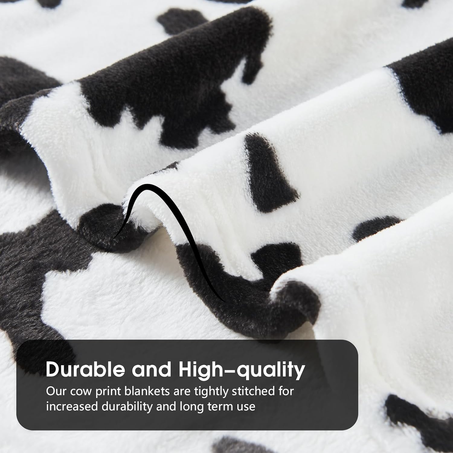 Cow Print Blanket, Fuzzy Cow Print Throw Blankets for Couch, Cow Throw Blanket for Adults, Soft Warm Plush Cow Blanket, Cute Flannel Fleece Throw Blankets, 40''x60''