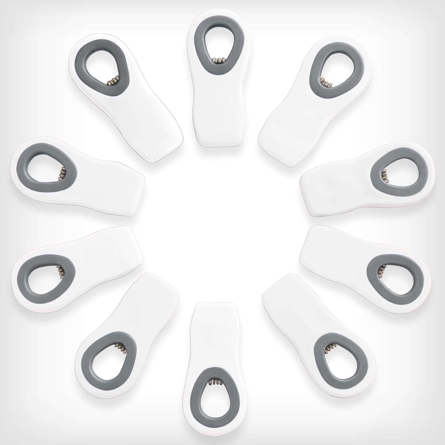 Bag Clips with Magnet- Food, Chip, Bag Clips for Food Storage with Airtight Seal Grip for Bread, Snack and Food Bags White, Pack of 10