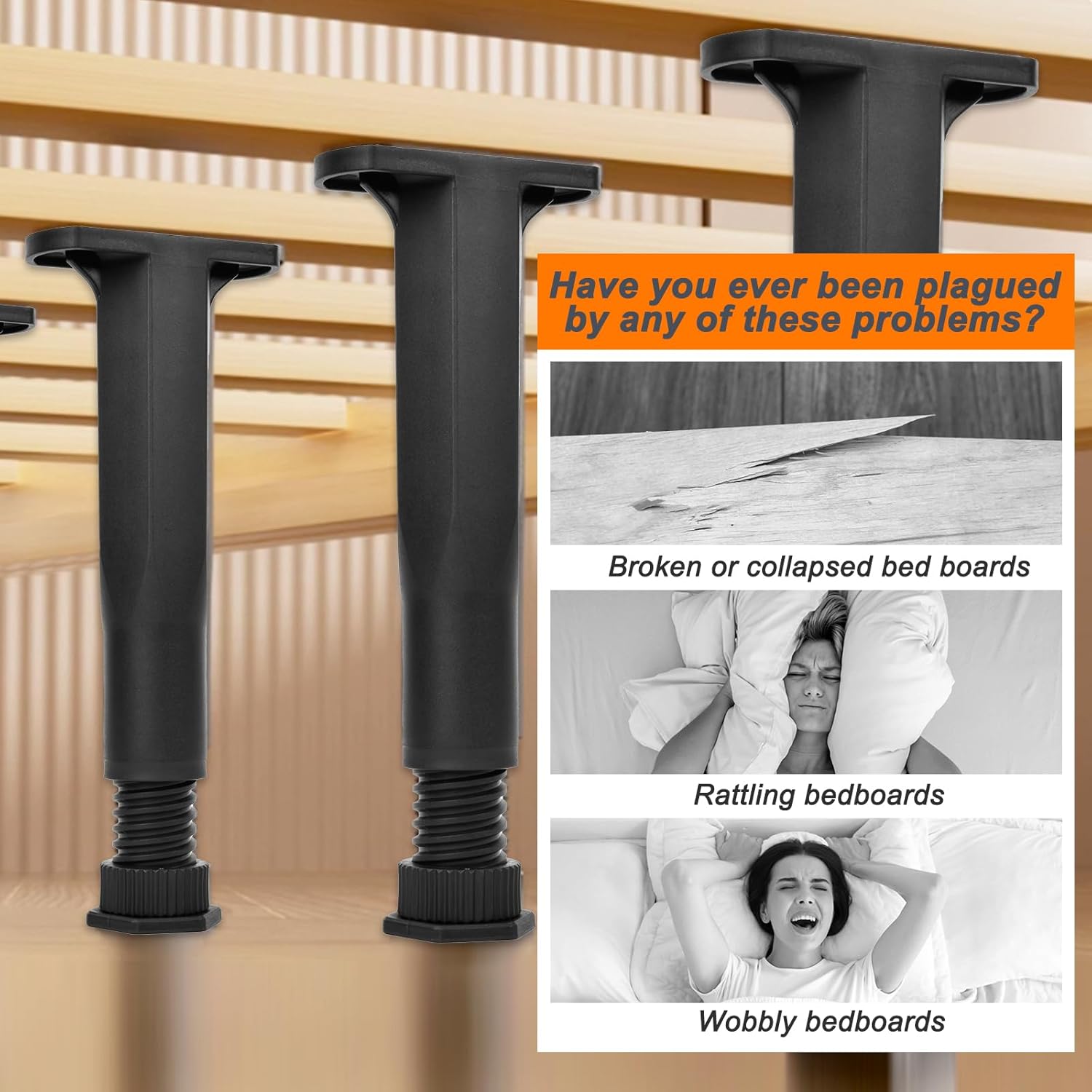 6PCS Bed Frame Support Legs Adjustable 7.75"-13.5" - Heavy Duty for Maximum Stability in Dresser, Table, Chair, Sofa, and Cabinet Furniture