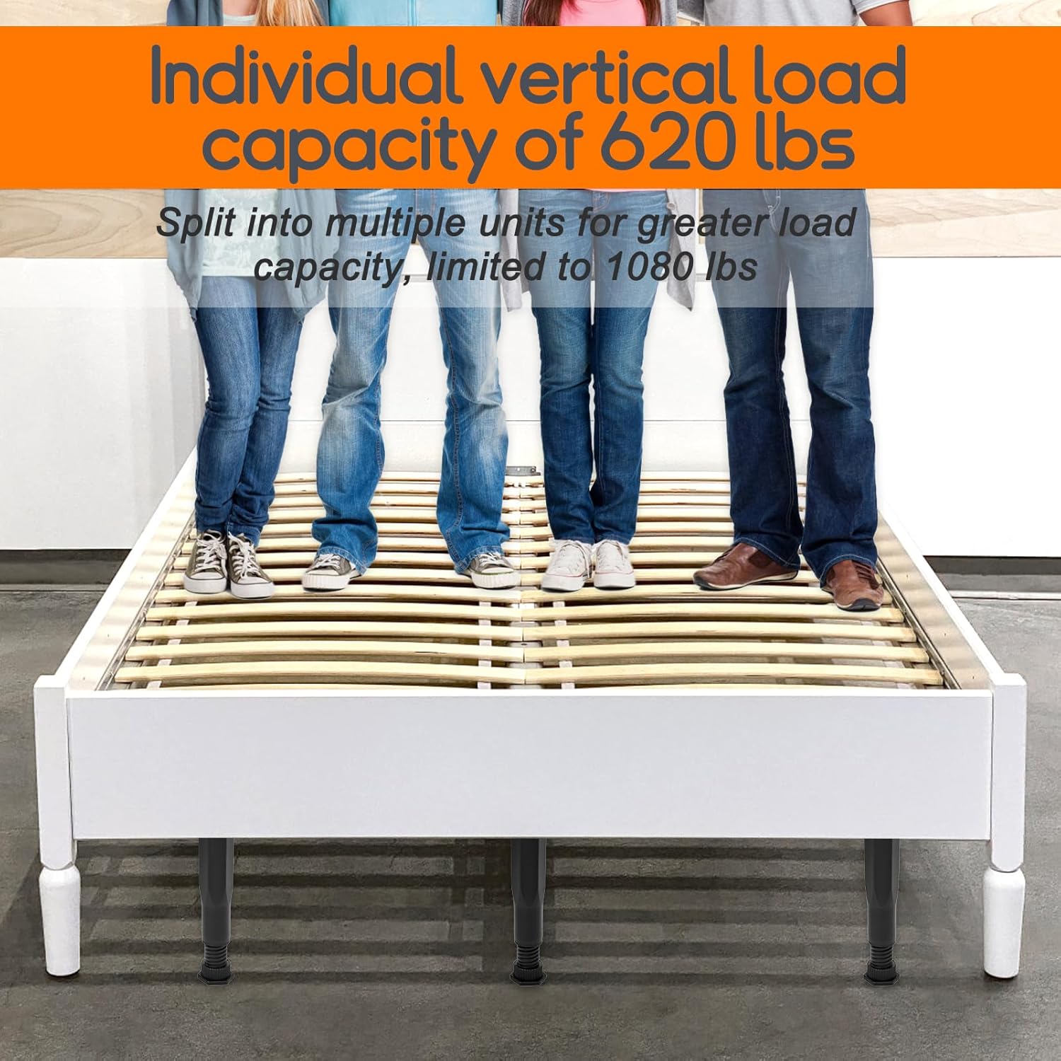 6PCS Bed Frame Support Legs Adjustable 7.75"-13.5" - Heavy Duty for Maximum Stability in Dresser, Table, Chair, Sofa, and Cabinet Furniture