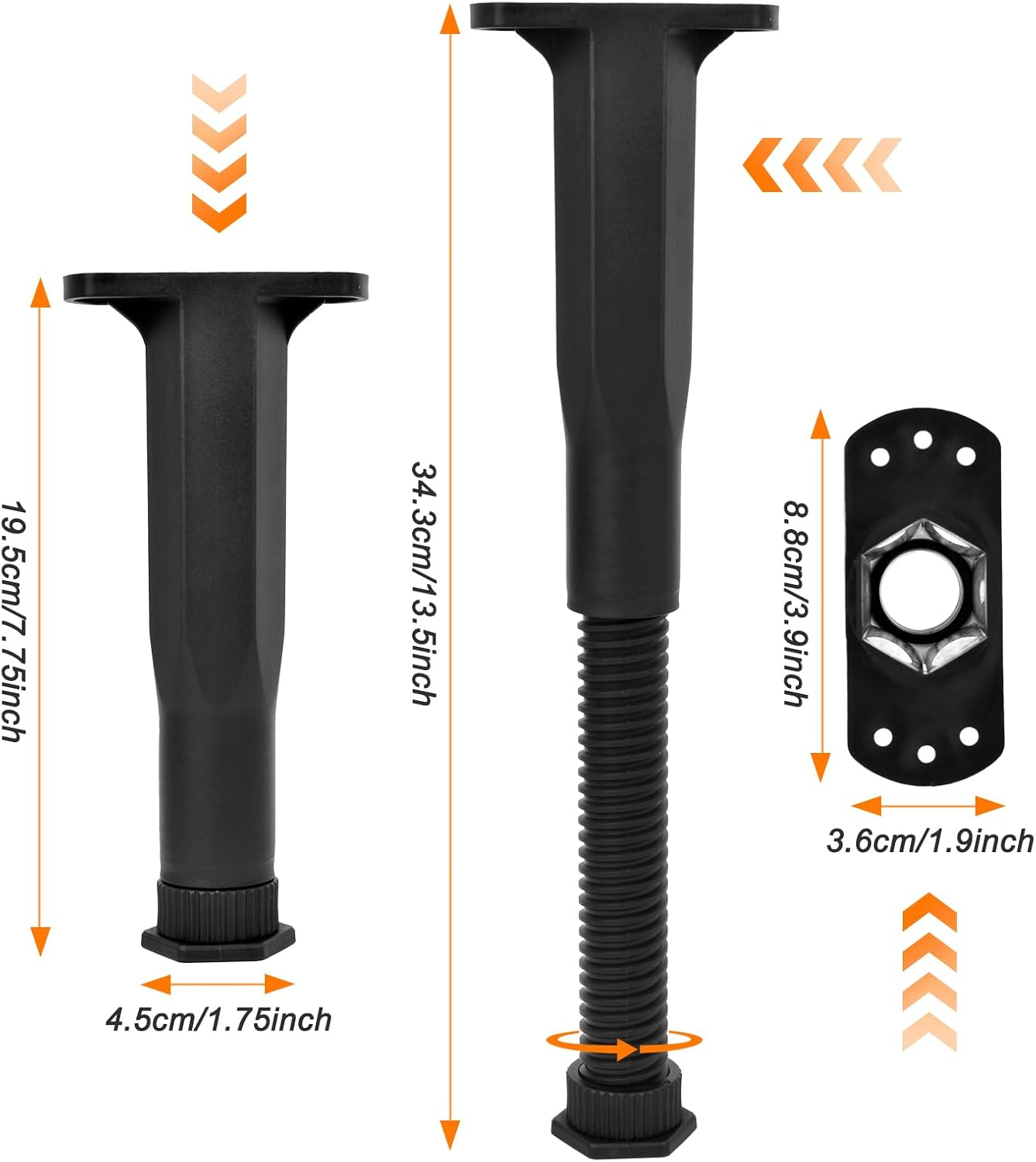 6PCS Bed Frame Support Legs Adjustable 7.75"-13.5" - Heavy Duty for Maximum Stability in Dresser, Table, Chair, Sofa, and Cabinet Furniture