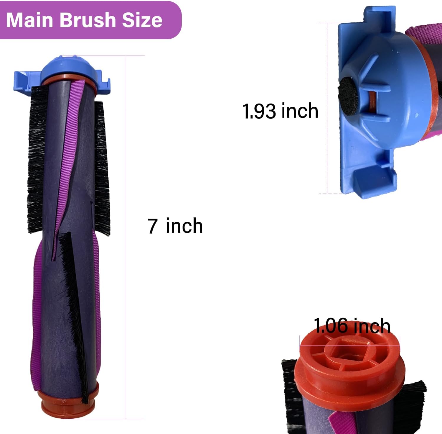 Main Roller Brush for Shark RV2820ZE RV2820YE RV2820AE AV2820AE AV2820S AV2800ZE RV2800S RV2800YE AV2810AE AV2810ZE RV2810YS UR2850YS UR2860YS Robotic Vacuum Cleaner Replacement Accessories Parts