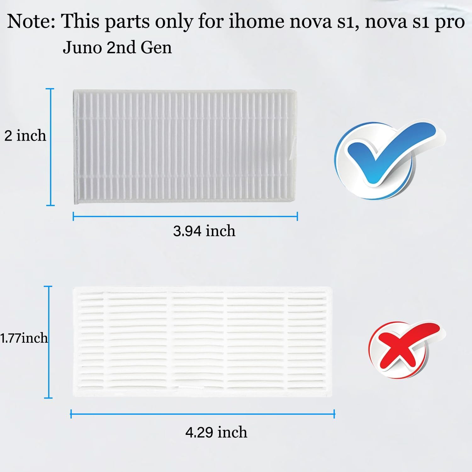 Replacement Parts for iHome Nova S1 Pro / iHRVS1PRO-3BLK, Nova S1 2nd Gen / iHRVS1-3BLKS, Juno 2nd Gen / iHRV9-BLKS Vacuum Cleaner Not for Nova S1 1st Gen / iHRVS1-3BLK, Juno 1st Gen / iHRV9-BLK