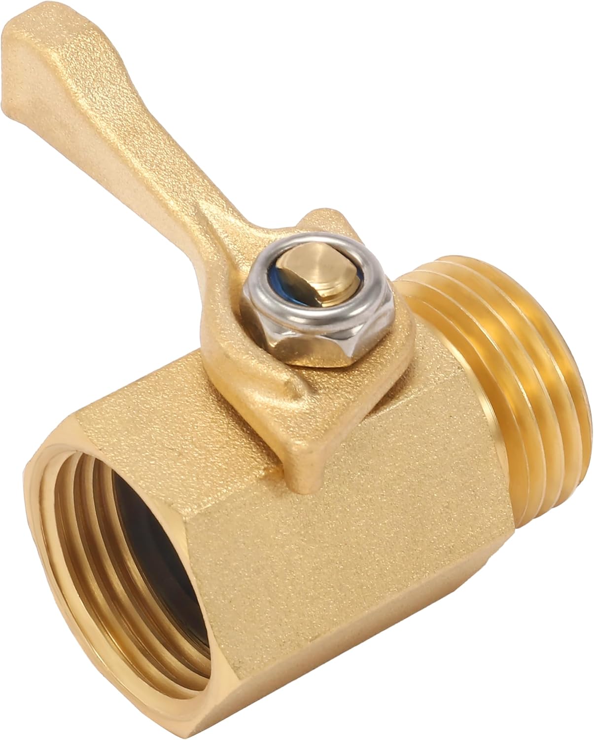 Heavy Duty Brass Garden Hose Shut Off Valve, 3/4 Inch, 2-Pack with 2 Hose Washers