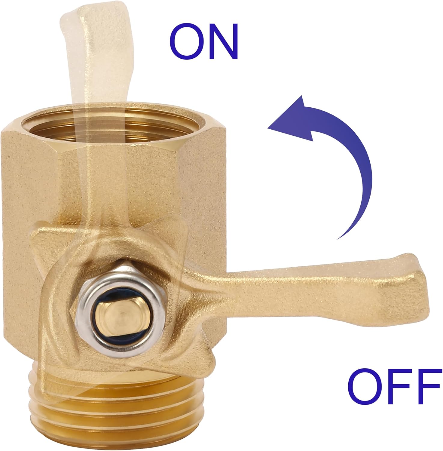 Heavy Duty Brass Garden Hose Shut Off Valve, 3/4 Inch, 2-Pack with 2 Hose Washers