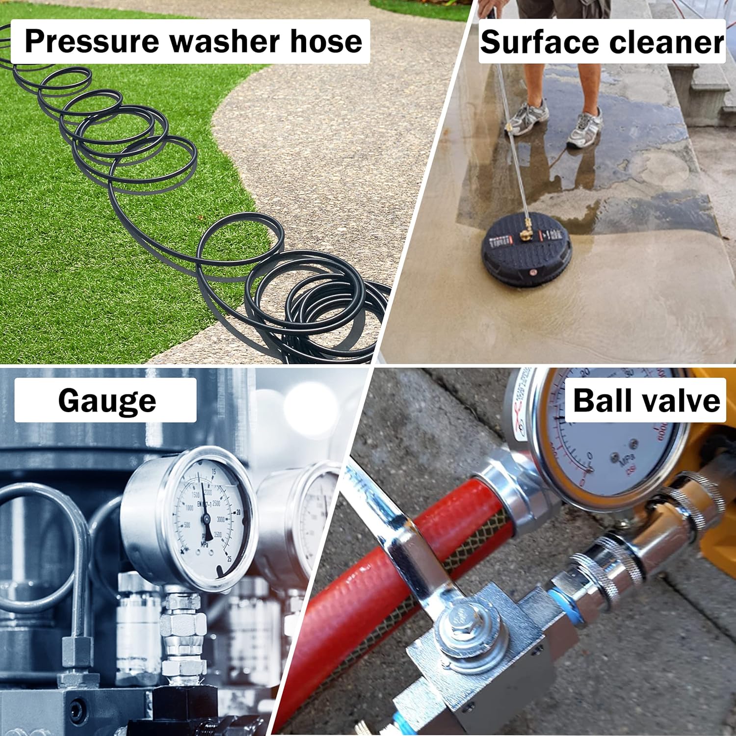 Pressure Washer Adapter, 2 Sets 3/8 Inch Quick Connect Fittings, Stainless Steel Pressure Washer Fittings, Male and Female Power Washer Quick Disconnect Kit, 5000 PSI